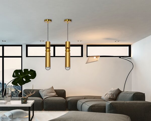 Lampada Da Soffitto Pensile Metallico Oro APP470-1CP