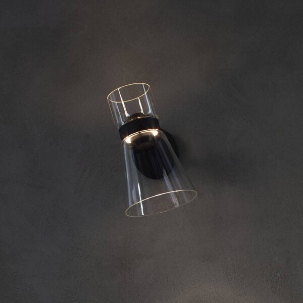 FLOS Applique da parete Nocturne Cone, dimmerabile, Nero, Soggiorno / Sala da pranzo, Alluminio, Design, Applique