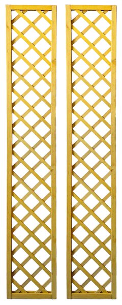 Set 2 Pannelli Grigliati per Rampicanti 30x180 cm in Legno Naturale