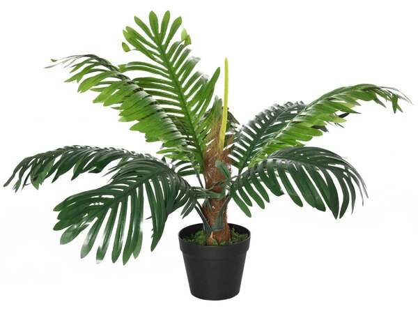 Pianta Artificiale Palma Tropicale H60 cm con Vaso Verde