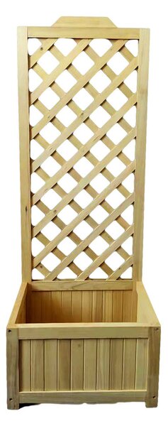 Fioriera da Giardino con Traliccio 45x30x120 cm in Legno Naturale