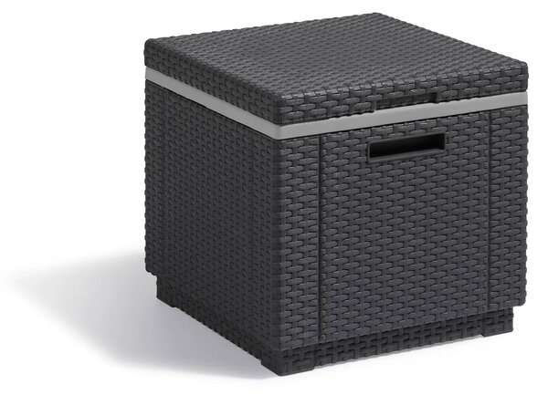Tavolino Portaghiaccio da Giardino 55x55x39 cm in Resina Keter Ice Cube Antracite