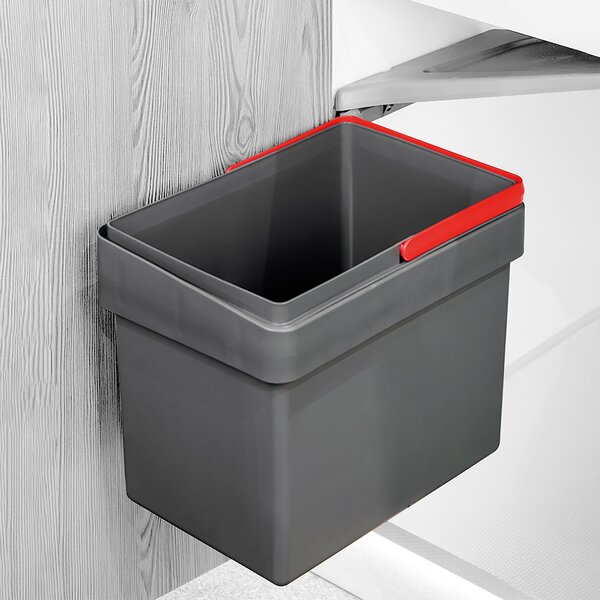 Pattumiera Differenziata per Anta Mobile Cucina 15L Apertura Automatica Emuca Grigio Antracite