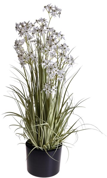 Pianta Artificiale allium Altezza 115 cm Bianco