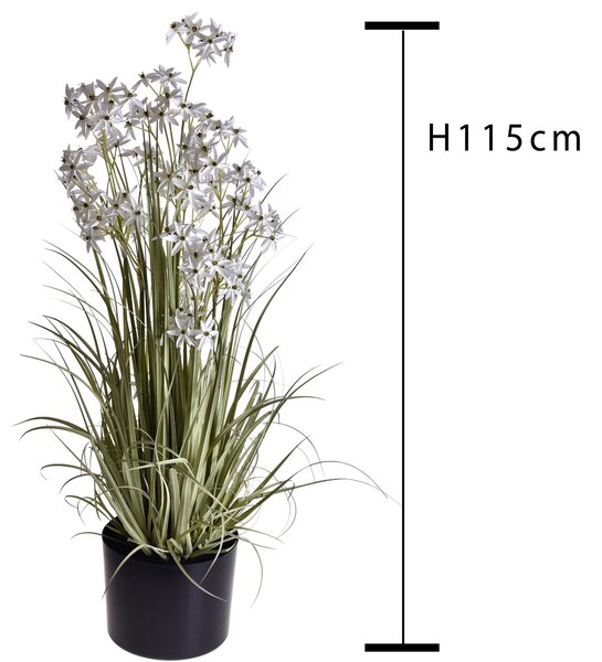 Pianta Artificiale allium Altezza 115 cm Bianco