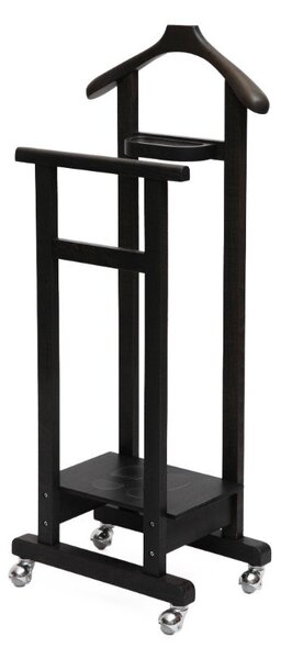 Indossatore Servomuto in Legno con Rotelle 31x45x115 cm Mimmo Nero