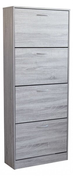Scarpiera Wendy 60x24x150 h cm in Legno Grigio Chiaro
