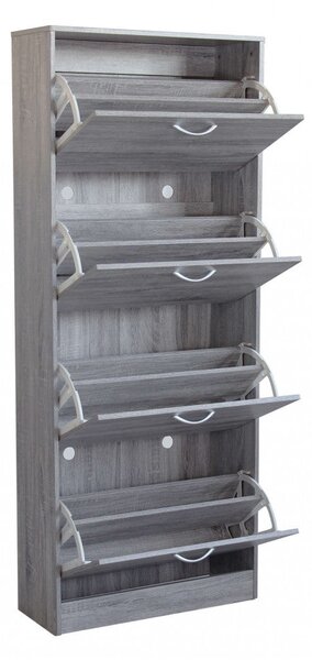 Scarpiera Wendy 60x24x150 h cm in Legno Grigio Chiaro