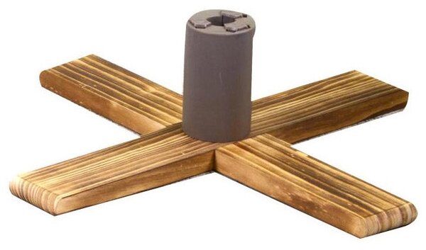 Base per Albero di Natale 54x54xh16 cm in Legno regolabile naturale quadro 3 misure