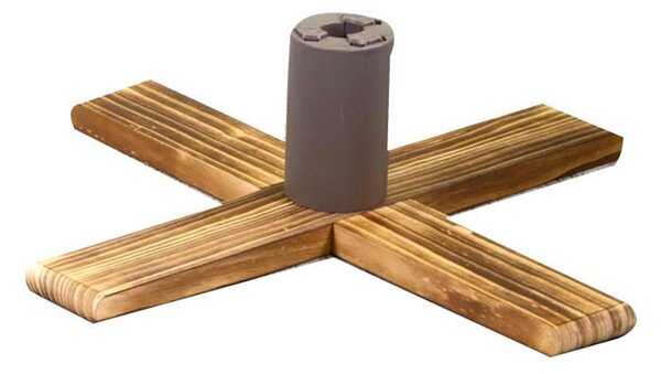 Base per Albero di Natale 54x54xh16 cm in Legno regolabile naturale quadro 3 misure