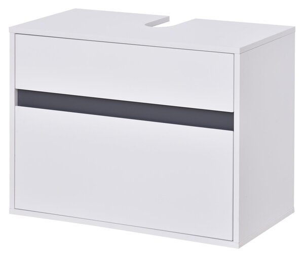 Mobile Sottolavello da Bagno 67x36x52 cm in Legno Bianco
