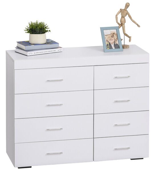Cassettiera per Casa e Ufficio in Legno Bianco 90x35x73 cm