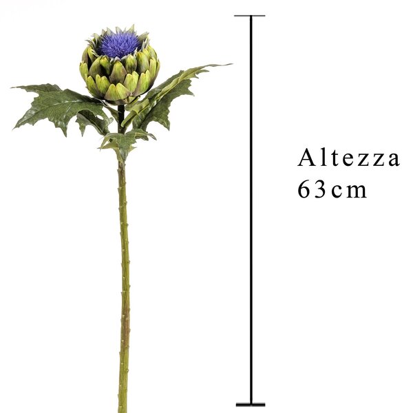 Set 2 Carciofo Artificiale in Fiori Altezza 63 cm Blu