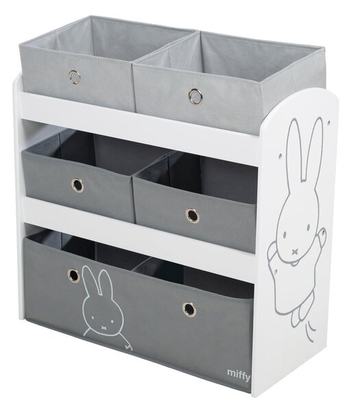Organizer per giochi da bambino bianco/grigio 63,5x29,5x60 cm Miffy – Roba
