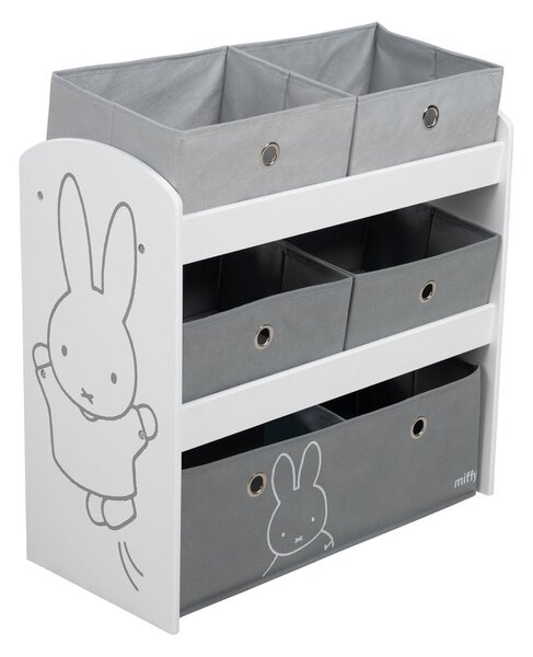 Organizer per giochi da bambino bianco/grigio 63,5x29,5x60 cm Miffy – Roba