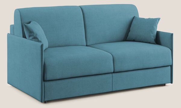 Evans Divano letto in morbido tessuto impermeabile T02 azzurro