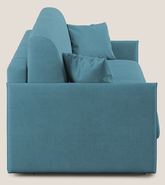 Evans Divano letto in morbido tessuto impermeabile T02 azzurro
