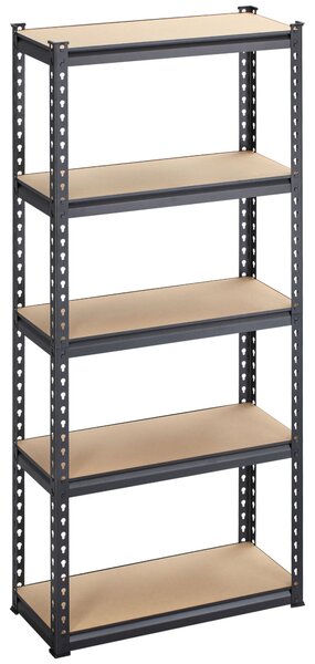 Scaffalatura 5 Ripiani 70x30x167,5 cm con Ripiani e Regolabili in MDF e Acciaio