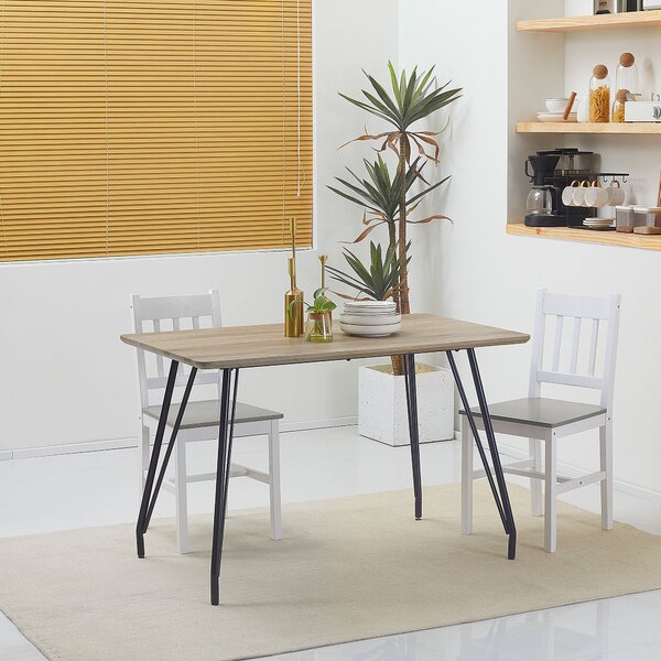 Tavolo da Pranzo per 4 persone 120x70x76 cm Piano Effetto Legno