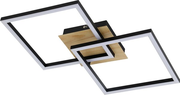 Rabalux 6589 Lampada da soffitto Ashton, 24 W, 3000 K, 1600 lm, bianco e nero, bianco caldo, 40 x 40 cm