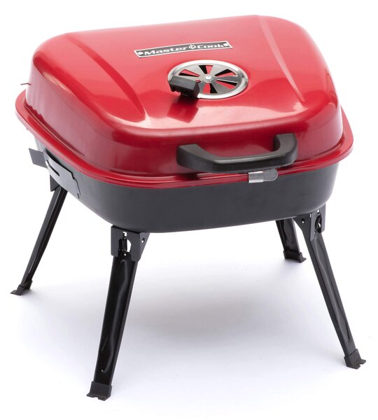 Barbecue Portatile a Carbone Carbonella 48x47x37 cm in Acciaio Rosso e Nero
