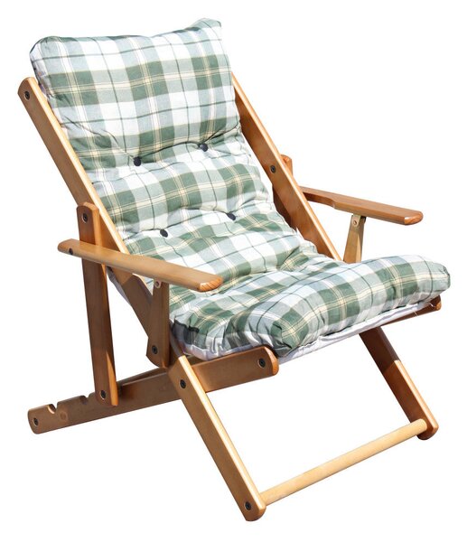 Poltrona 3 Posizioni Relax Miele con Cuscino 84x60x100 h cm in Cotone Verde