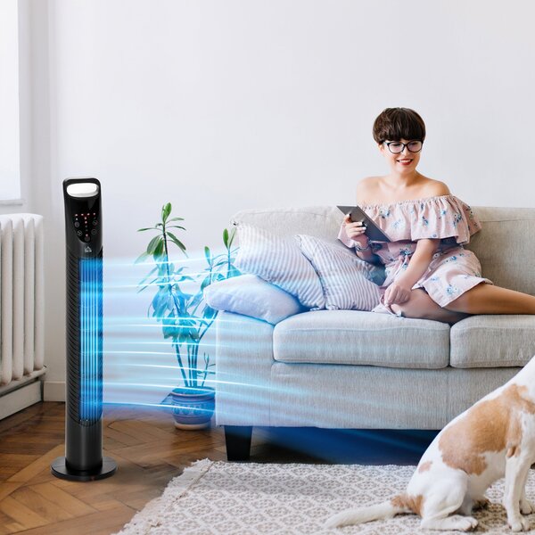 Ventilatore a Colonna Oscillante e Telecomando Flush