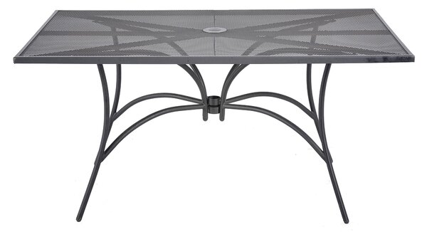 Tavolo Rettangolare da Giardino 150x90x71 cm in Acciaio Retato Grigio Scuro