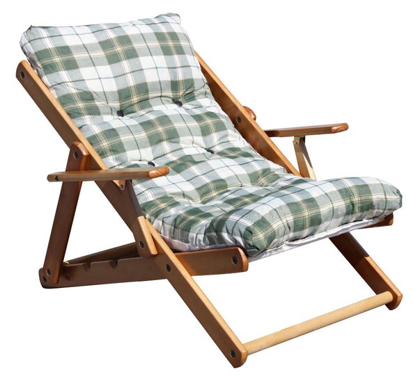 Poltrona 3 Posizioni Relax Miele con Cuscino 84x60x100 h cm in Cotone Verde