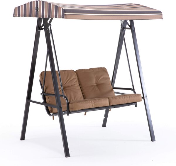 Dondolo da Giardino 2 Posti 145x106x174 cm in Acciaio Ischia