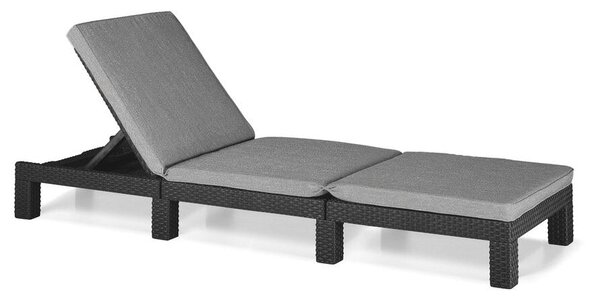 Lettino Prendisole da Giardino 195x65x25,5 cm con Cuscino in Resina Keter Daytona Antracite