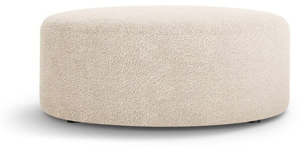 Poggiapiedi beige con rivestimento in bouclé Dia – Micadoni