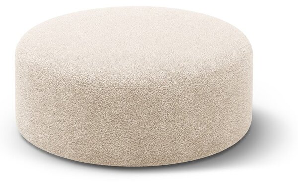 Poggiapiedi beige con rivestimento in bouclé Dia – Micadoni