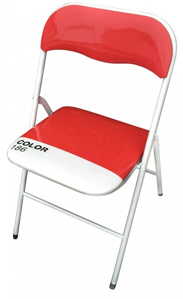Sedia da Giardino Pieghevole Slim 44x45x79 h cm in Acciaio Rossa Color