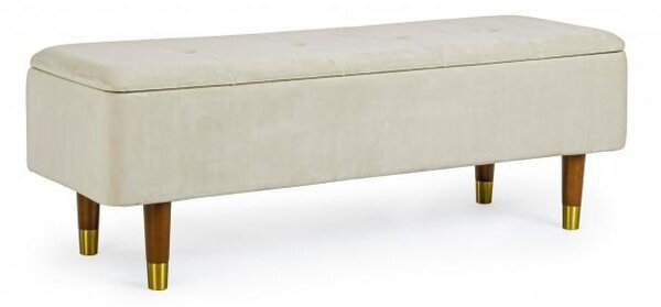 Panca Fondo Letto 2 Posti 120x42x42 cm con Vano Contenitore Kira Naturale