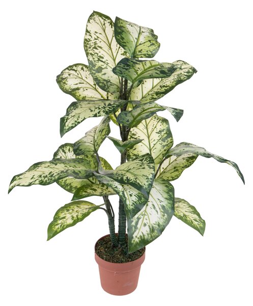 Pianta Artificiale Aglaonema in Vaso con 22 Foglie H 100 cm