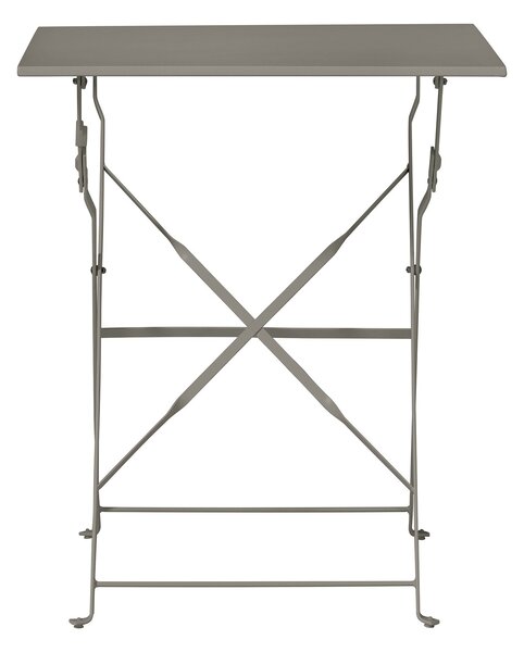 Tavolino Quadrato Pieghevole da Giardino 60x60x72 cm in Ferro Tortora