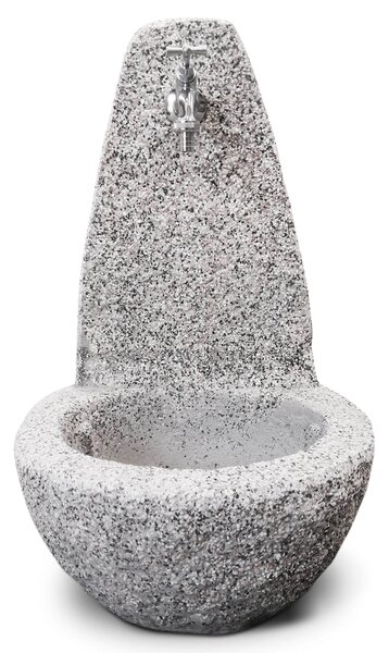 Fontana da Giardino Senza Rubinetto in Cemento Granulato di Marmo Cuneo Bianco/Nero