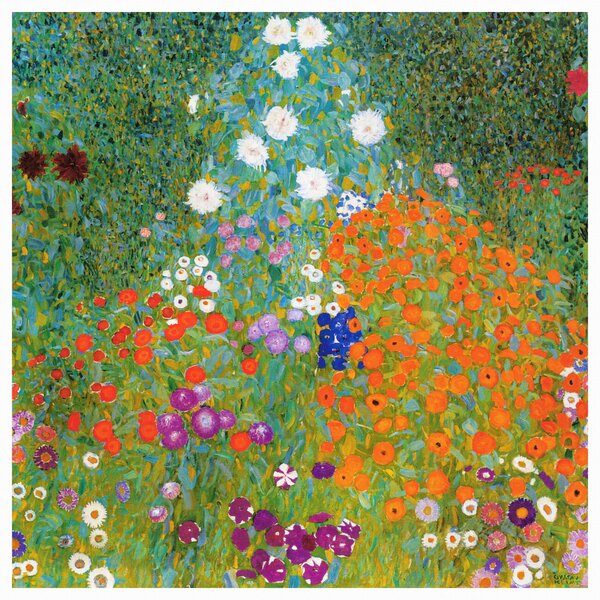 Stampa artistica Cottage Garden Flowers - Gustav Klimt, (40 x 40 cm)