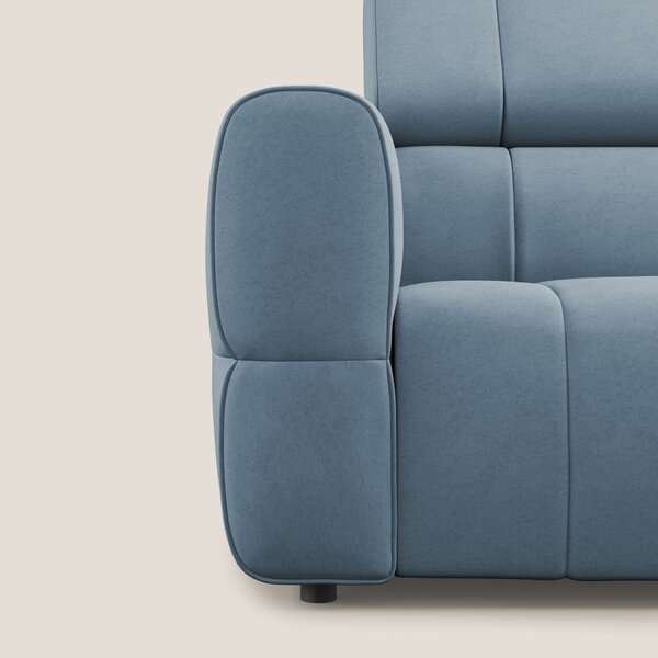 Giotto Divano modulare con opzione relax elettrico in microfibra effet