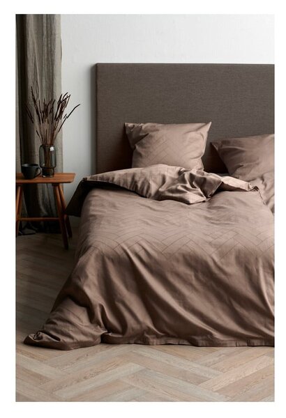 Set copripiumino e federa grigio tortora in tessuto damascato per letto singolo/per letto esteso 140x220 cm Tiles – Södahl