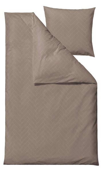 Set copripiumino e federa grigio tortora in tessuto damascato per letto singolo/per letto esteso 140x220 cm Tiles – Södahl