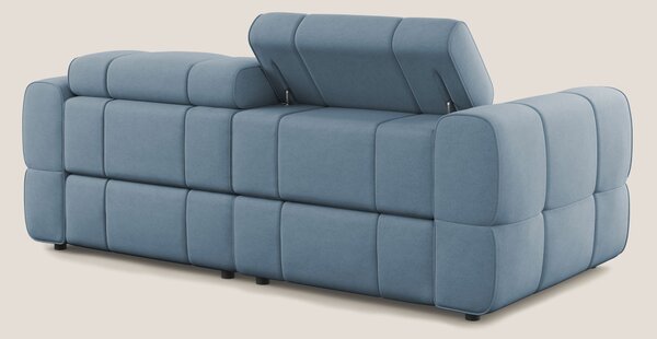Giotto Divano modulare con opzione relax elettrico in microfibra effet