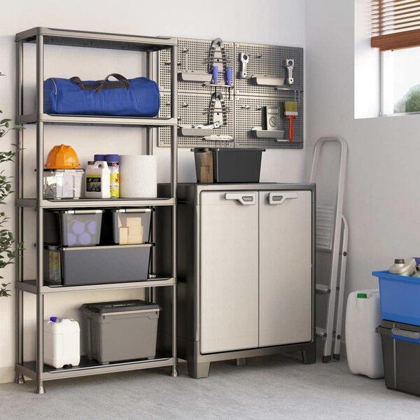 Armadio 2 Ripiani 80x44x100 cm Keter Titan Basso XL Grigio e Nero