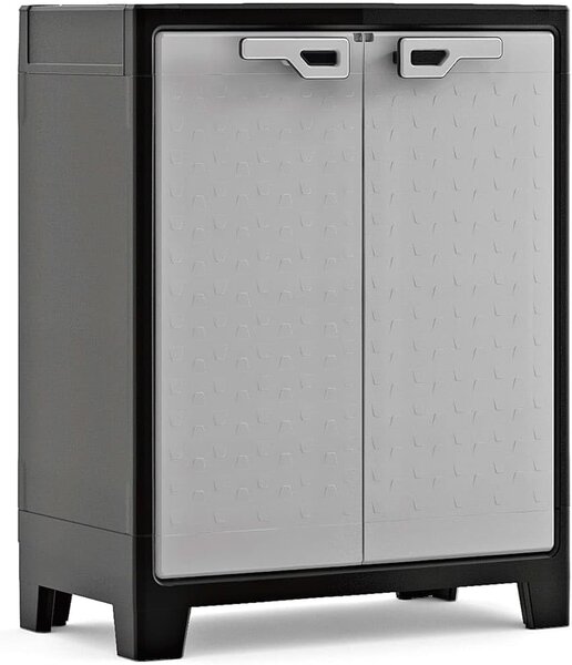 Armadio 2 Ripiani 80x44x100 cm Keter Titan Basso XL Grigio e Nero