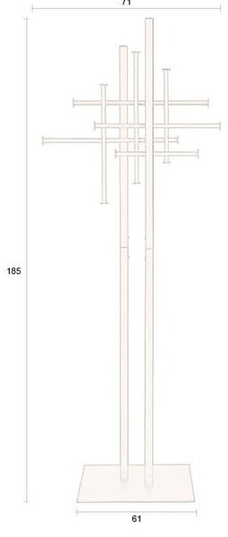 Appendiabiti nero in acciaio 71x185 cm Rumex – Dutchbone