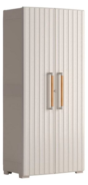 Armadio da Esterno 8 Ripiani 80x45x180H cm in Plastica Keter Groove Multispace Sabbia/Beige