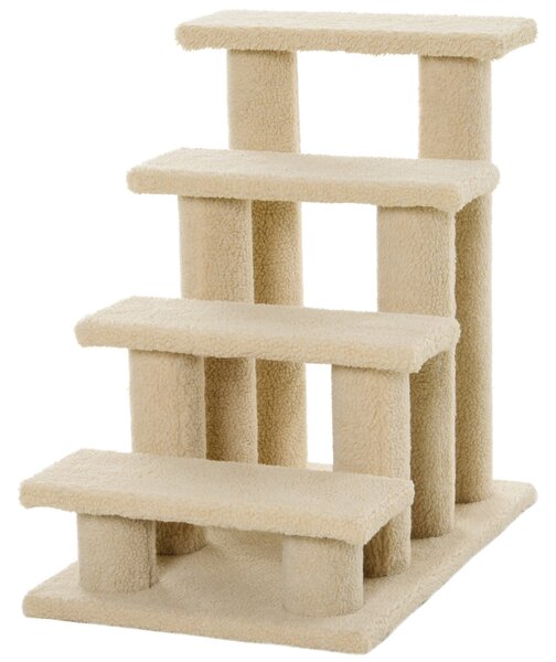 Scaletta per Animali Domestici 4 Gradini 63,5x43x60 cm Beige