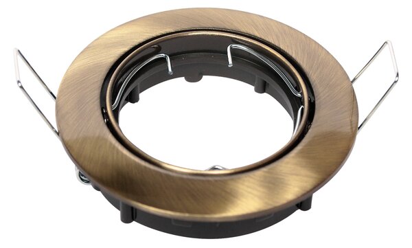 Portafaretto da incasso orientabile tondo Clane in Alluminio bronzo, diam. 8.2 cm GU10 IP23 INSPIRE
