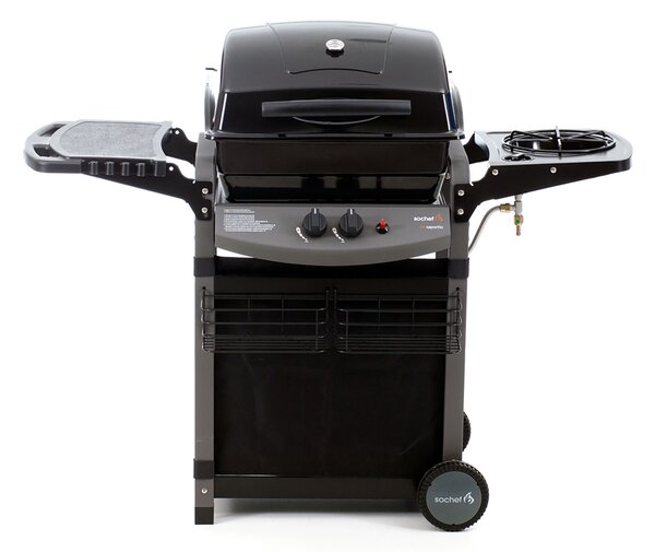 Barbecue a Gas GPL Pietra Lavica 2 Fuochi 10kW con Fornello Laterale Sochef Piùsaporillo